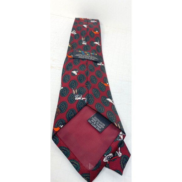 Vintage Looney Tunes Mania Men’s Necktie Paisley Print 1994 ￼Taz Bugs Bunny Ect - Picture 6 of 10